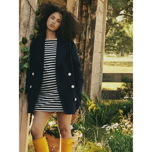 Free Assembly XXL  Blue/White Women's Striped Super Soft Mini T-Shirt Dress - Picture 3 of 10